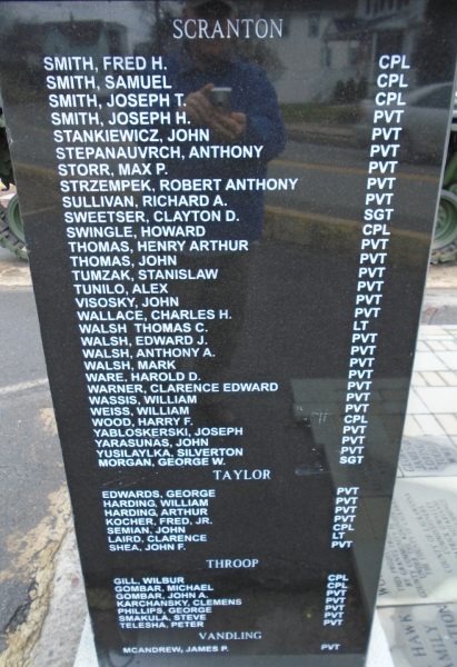 LACKAWANNA COUNTY WORLD WAR I MEMORIAL PLAQUE D