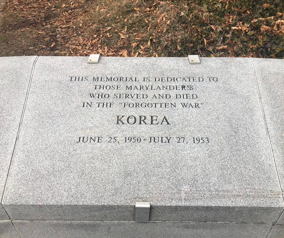 MARYLAND KOREAN WAR MEMORIAL STONE A