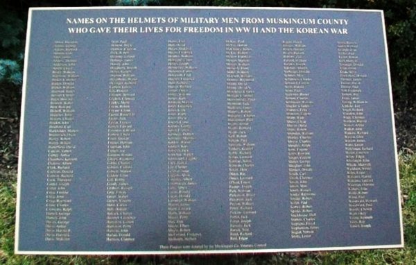 MUSKINGUM COUNTY SUPREME SACRIFICE MEMORIAL PLAQUE