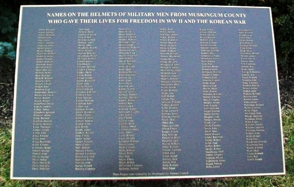 MUSKINGUM COUNTY SUPREME SACRIFICE MEMORIAL PLAQUE