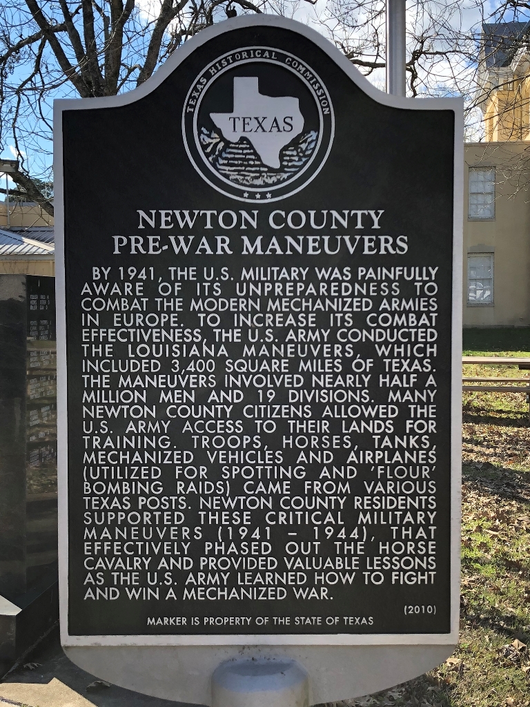 NEWTON COUNTY PRE-WAR MANEUVERS MEMORIAL MARKER