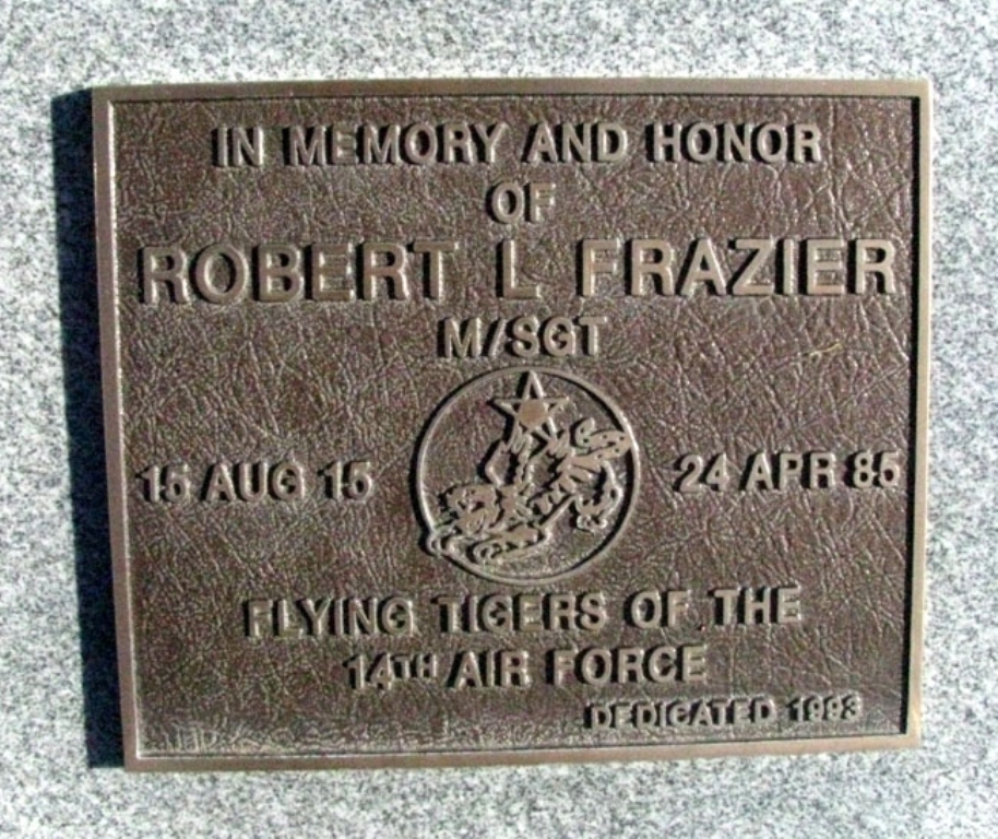 ROBERT L FRAZIER M/SGT WAR MEMORIAL PLAQUE