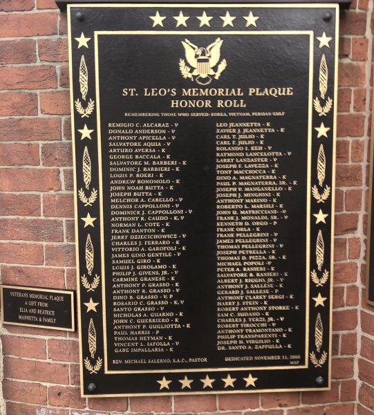 ST. LEO’S PARISH VETERANS MEMORIAL PLAQUE C