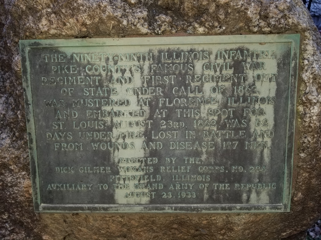 THE NINETY NINTH ILLINOIS INFANTRY WAR MEMORIAL PLAQUE