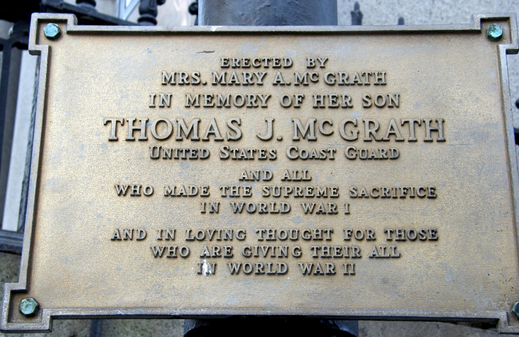 THOMAS J. MCGRATH WAR MEMORIAL FLAGPOLE PLAQUE