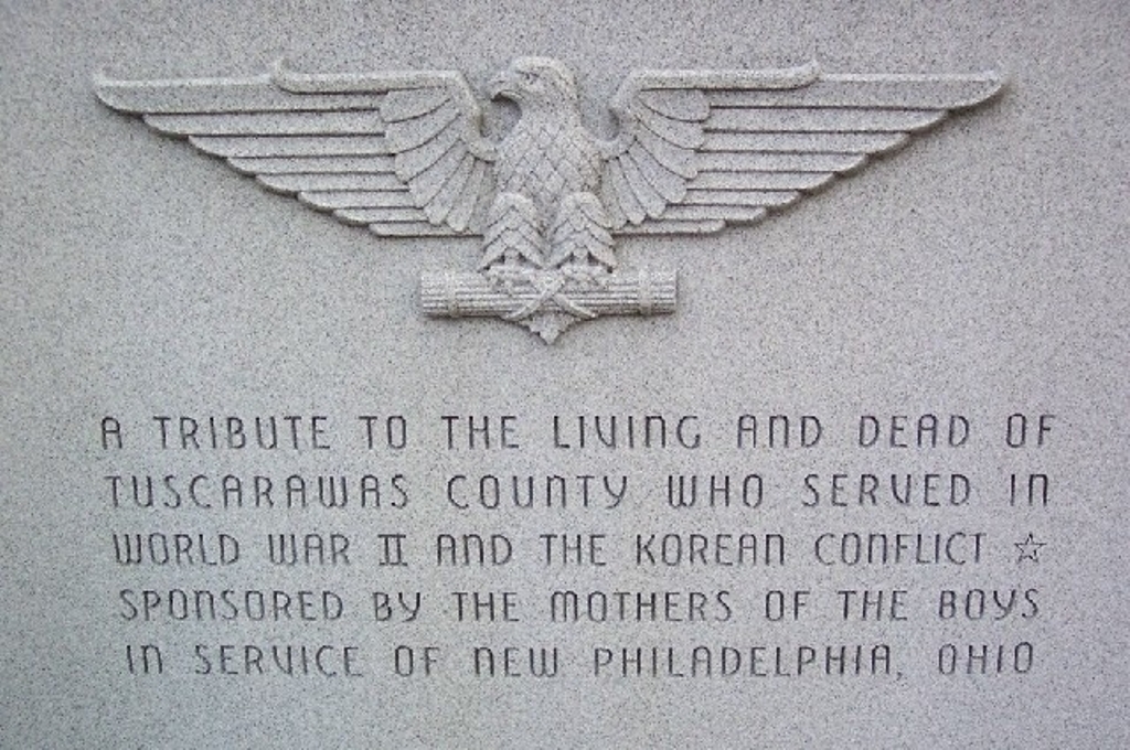 TUSCARAWAS COUNTY WORLD WAR II AND KOREAN CONFLICT MEMORIAL DEDICATION STONE