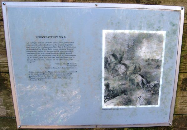 UNION BATTERY NO. 5 WAR MEMORIAL PLAQUE