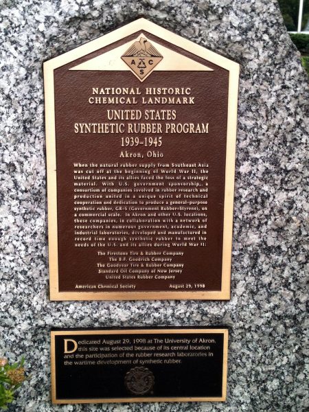 UNITED STATES SYNTHETIC RUBBER PROGRAM MEMORIAL PLAQUE