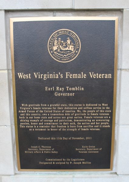 WEST VIRGINIA’S FEMALE VETERAN MEMORIAL PLAQUE A