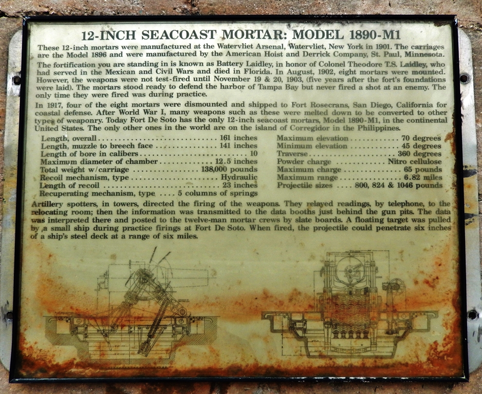 12-INCH SEACOAST MORTAR: MODEL 1890-M1 MEMORIAL PLAQUE