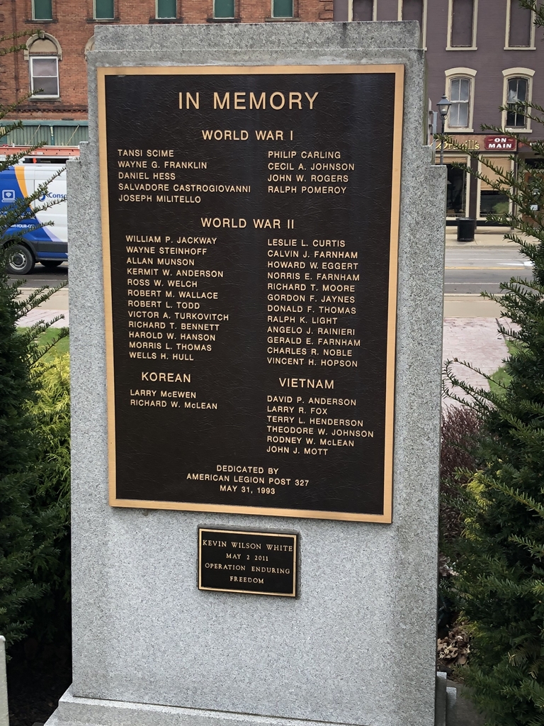 AMERICAN LEGION POST 327 WORLD WARS MEMORIAL