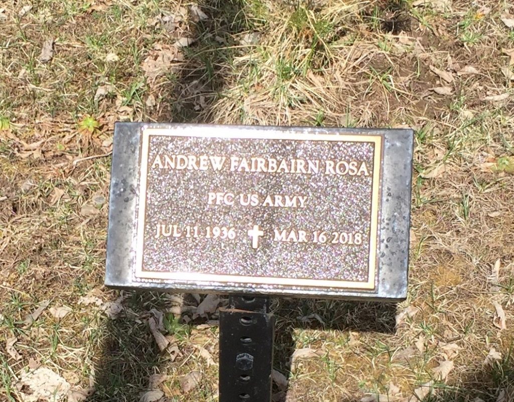 ANDREW FAIRBAIRN ROSA MEMORIAL PLAQUE