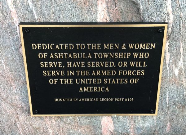 ASHTABULA TOWNSHIP ARMED FORCES MEMORIAL PLAQUE