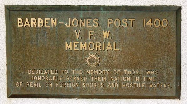 BARBEN-JONES POST 1400 V.F.W. MEMORIAL