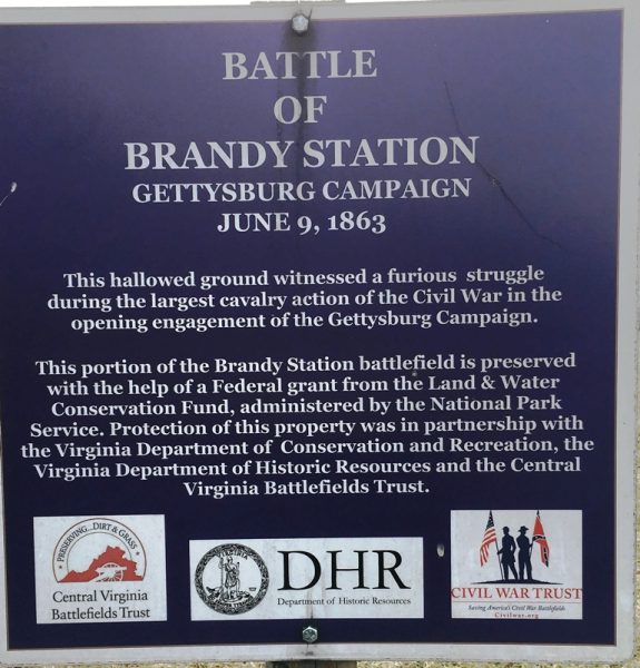 BATTLE OF BRANDY STATION MEMORIAL PLAQUE