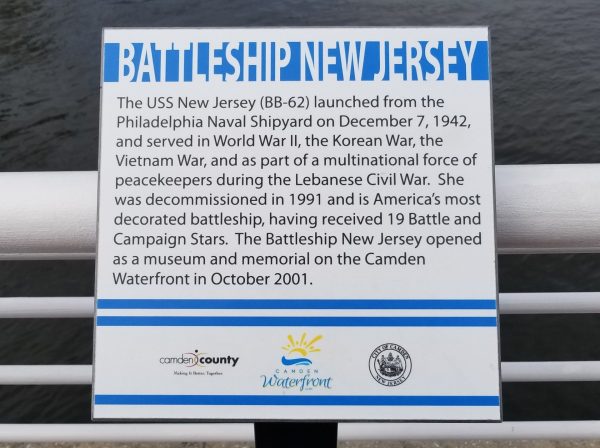 BATTLESHIP NEW JERSEY WAR MEMORIAL PLAQUE