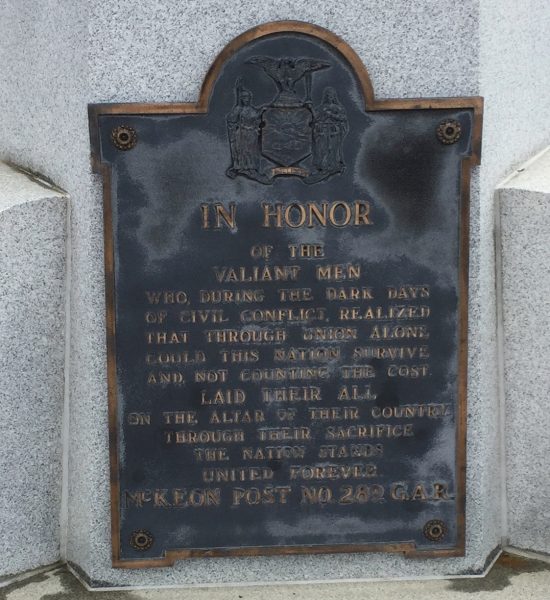 BROADALBIN WAR VETERANS MEMORIAL PLAQUE B