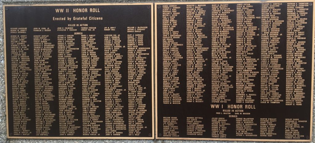 CAMBRIDGE WAR VETERANS MEMORIAL PLAQUE D