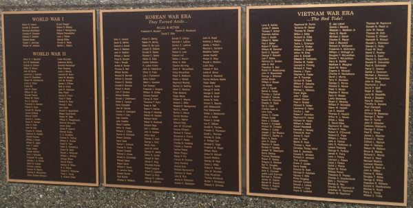 CAMBRIDGE WAR VETERANS MEMORIAL PLAQUE E