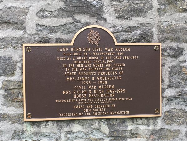 CAMP DENNISON CIVIL WAR MUSEUM MEMORIAL PLAQUE