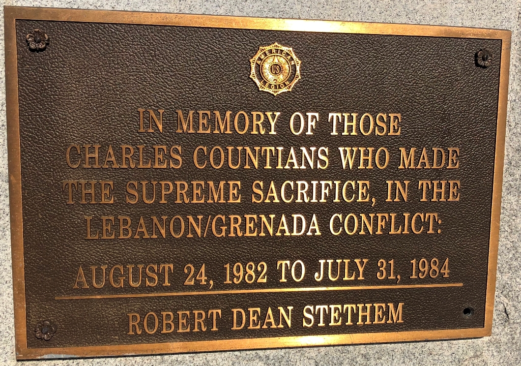CHARLES COUNTY LEBANON/GRENADA SUPREME SACRIFICE MEMORIAL PLAQUE