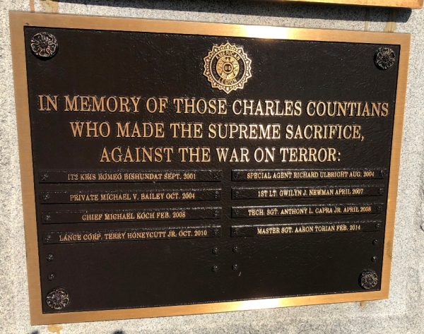 CHARLES COUNTY WAR ON TERROR SUPREME SACRIFICE MEMORIAL PLAQUE