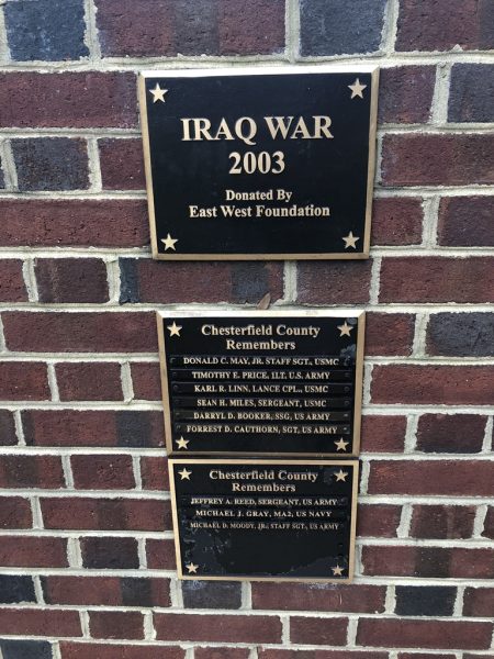 CHESTERFIELD COUNTY VETERANS MEMORIAL WALL PLAQUE F