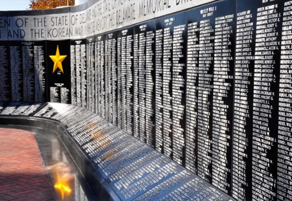 DELAWARE AND NEW JERSEY WAR MEMORIAL WALL