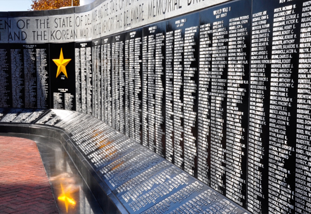 DELAWARE AND NEW JERSEY WAR MEMORIAL WALL