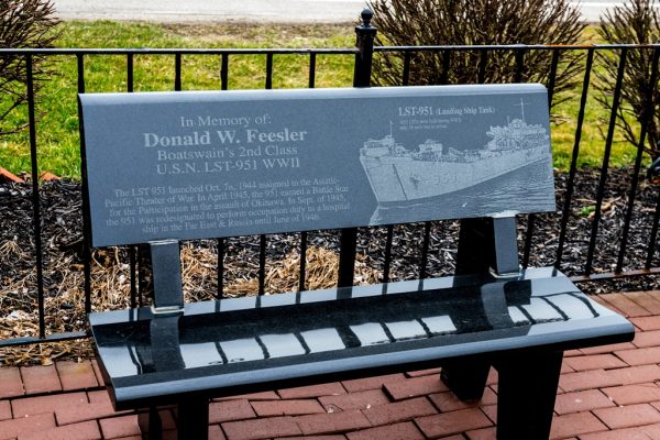 DONALD W. FEESLER WAR MEMORIAL BENCH