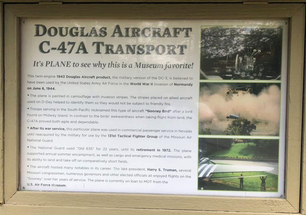 DOUGLAS AIRCRAFT C-47A TRANSPORT MEMORIAL MARKER