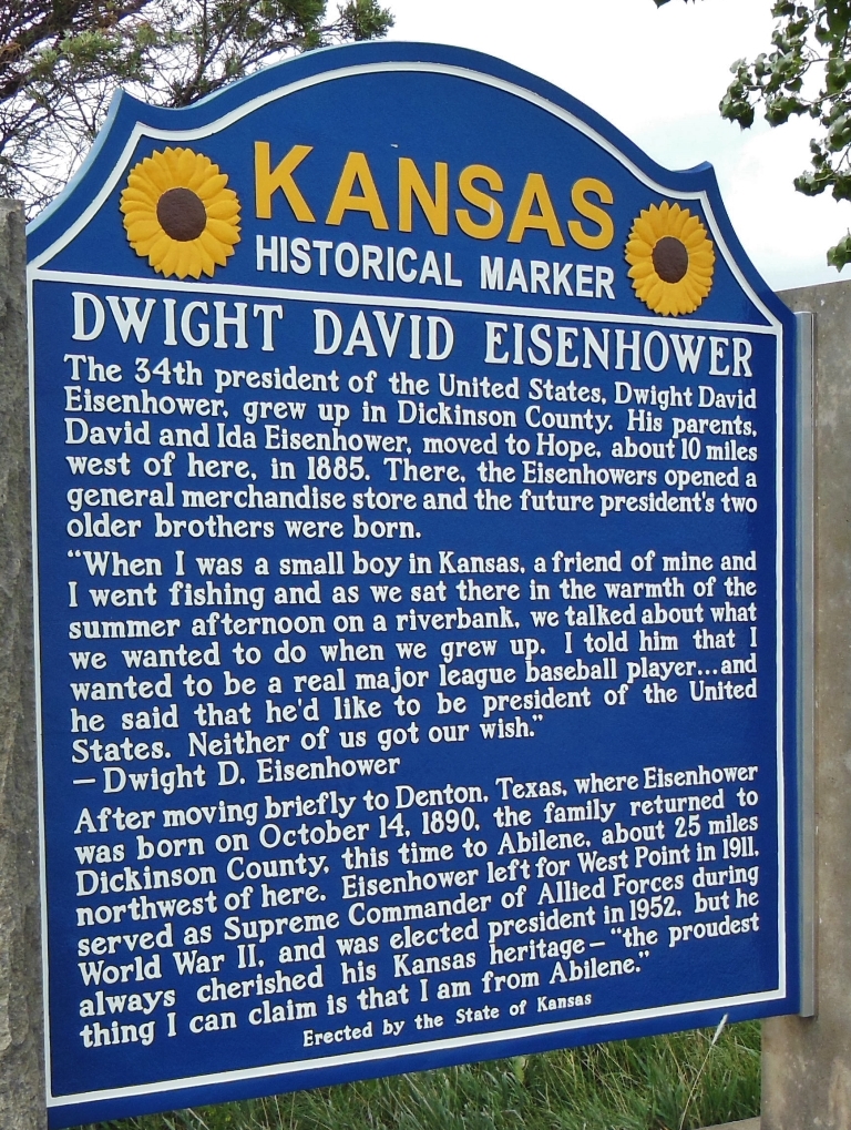 DWIGHT DAVID EISENHOWER MEMORIAL MARKER