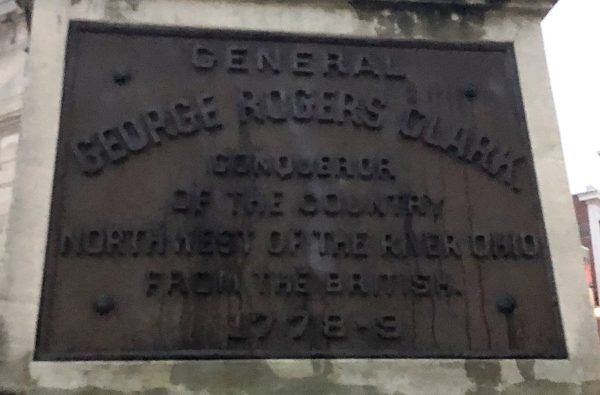 GENERAL GEORGE ROGERS CLARK REVOULTIONARY WAR MEMORIAL PLAQUE