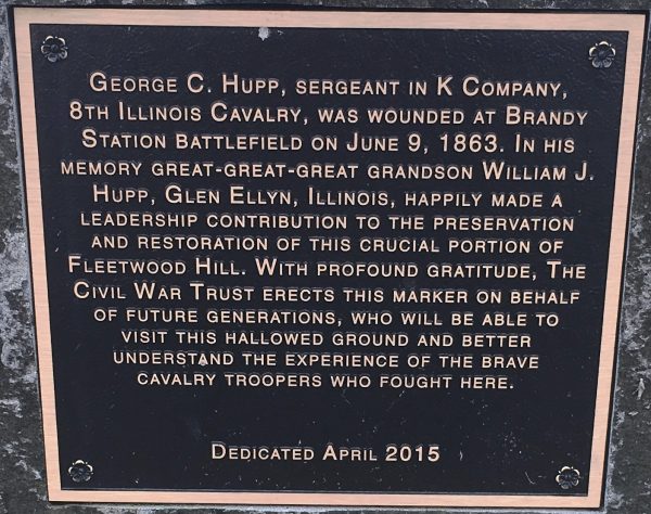 GEORGE C. HUPP WAR MEMORIAL PLAQUE