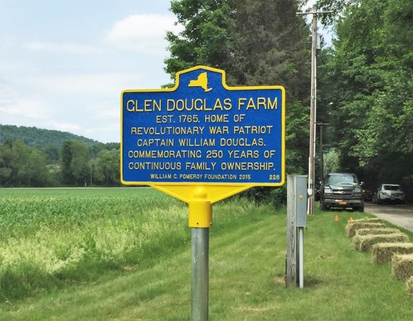 GLEN DOUGLAS FARM REVOLUTIONARY WAR MEMORIAL MARKER