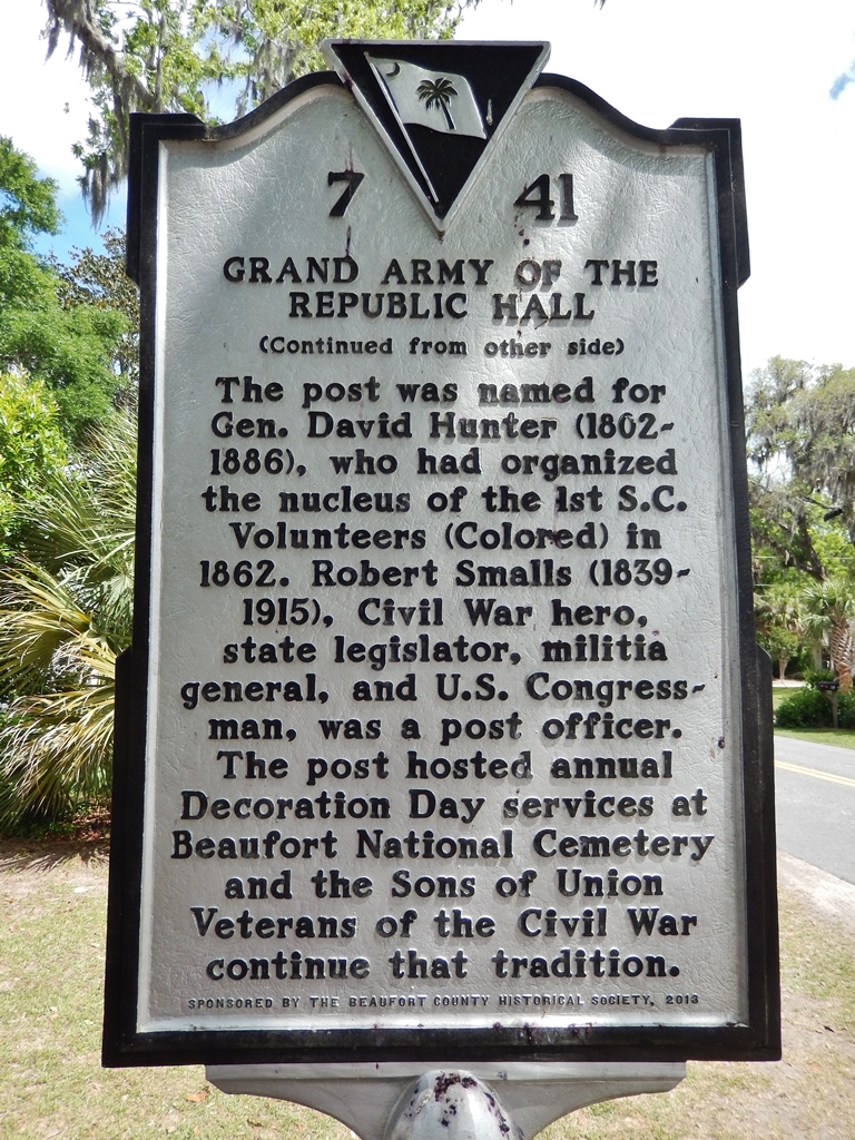 GRAND ARMY OF THE REPUBLIC HALL MEMORIAL MARKER BACK