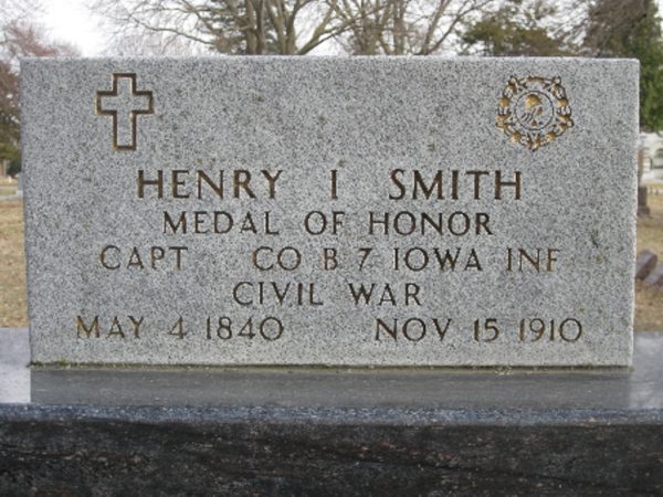HENRY I SMITH MEDAL OF HONOR WAR MEMORIAL GRAVE STONE