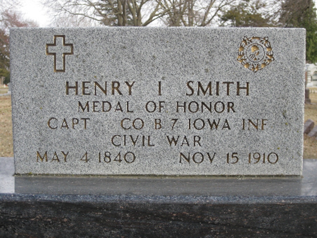 HENRY I SMITH MEDAL OF HONOR WAR MEMORIAL GRAVE STONE