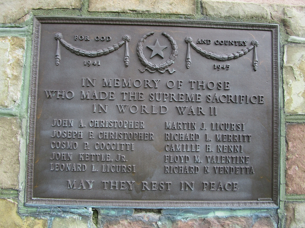 HOLLEY WORLD WAR II MEMORIAL CLOCK PLAQUE