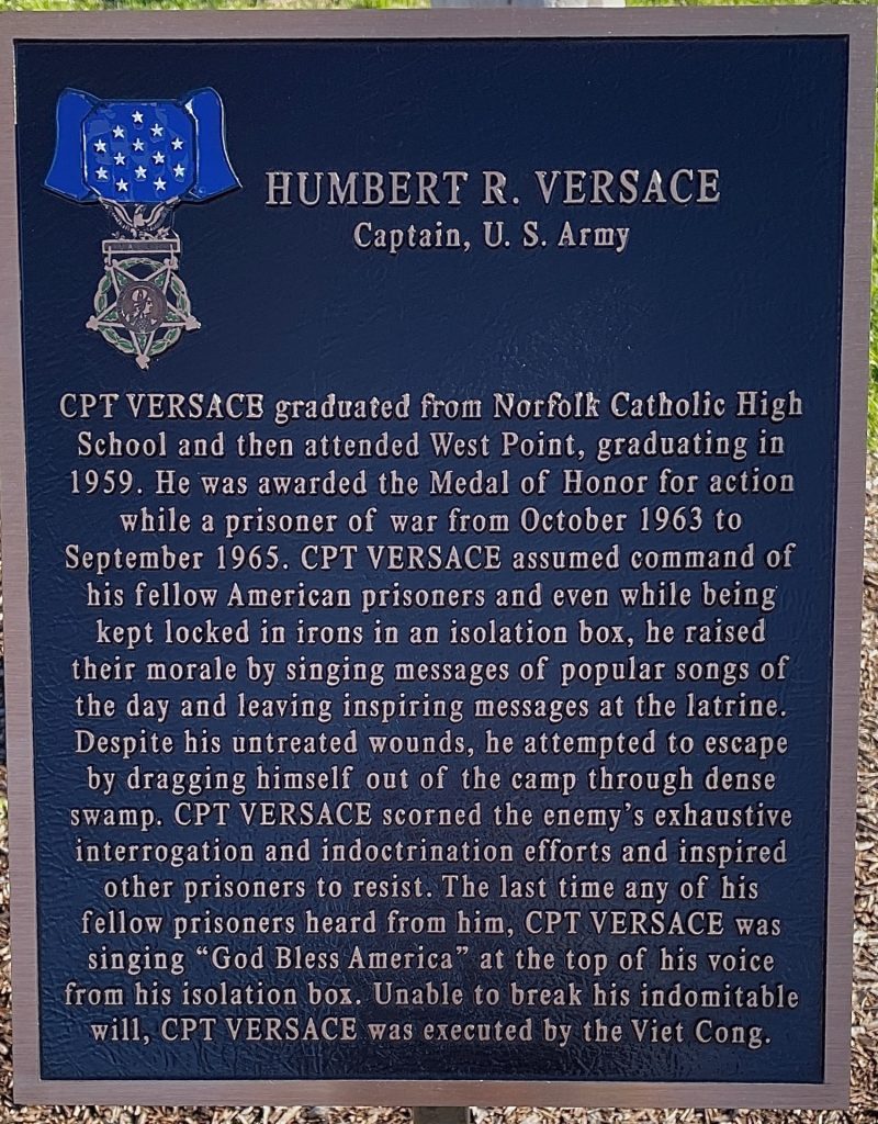 HUMBERT ROQUE VERSACE MEDAL OF HONOR WAR MEMORIAL PLAQUE