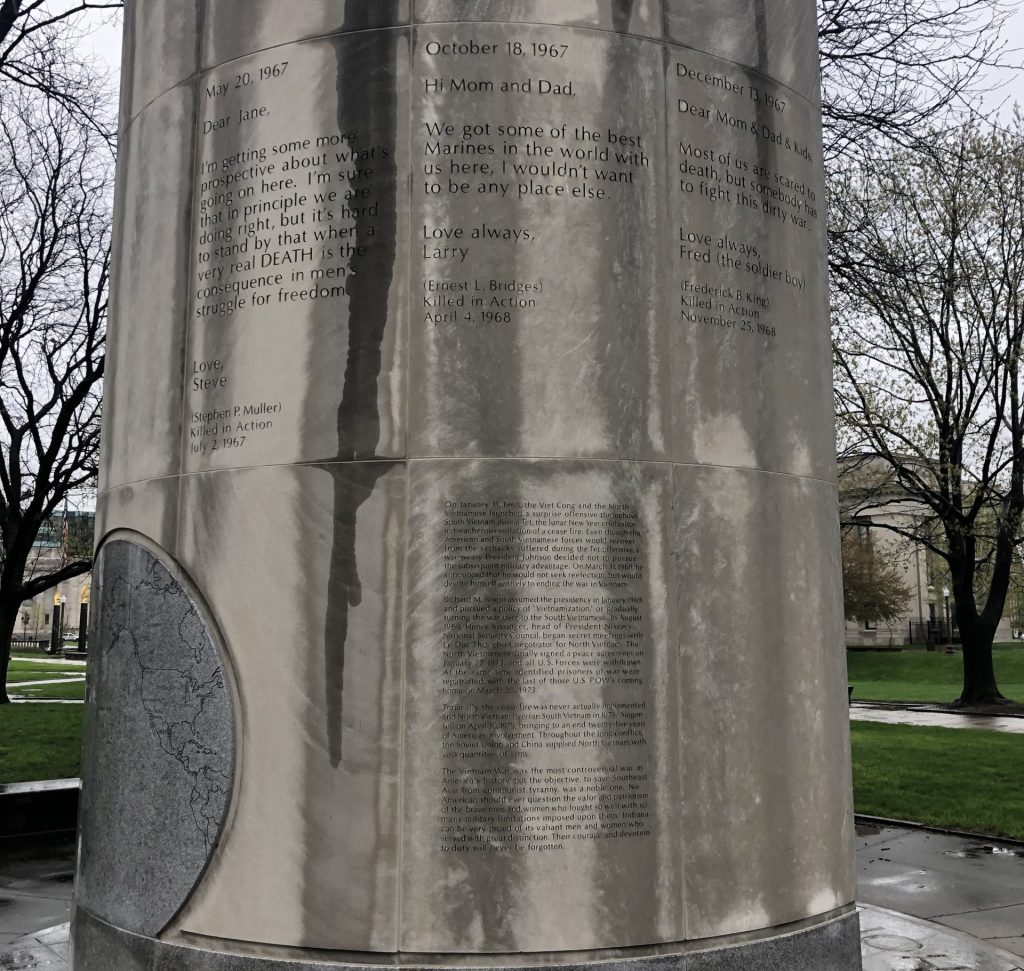 INDIANA VIETNAM AND KOREAN WARS MEMORIAL COLUMN D