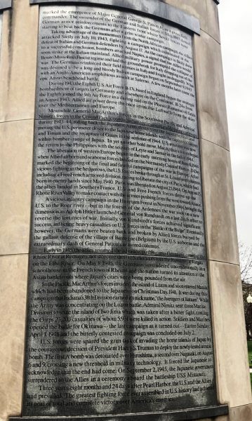 INDIANA WORLD WAR II MEMORIAL COLUMN B