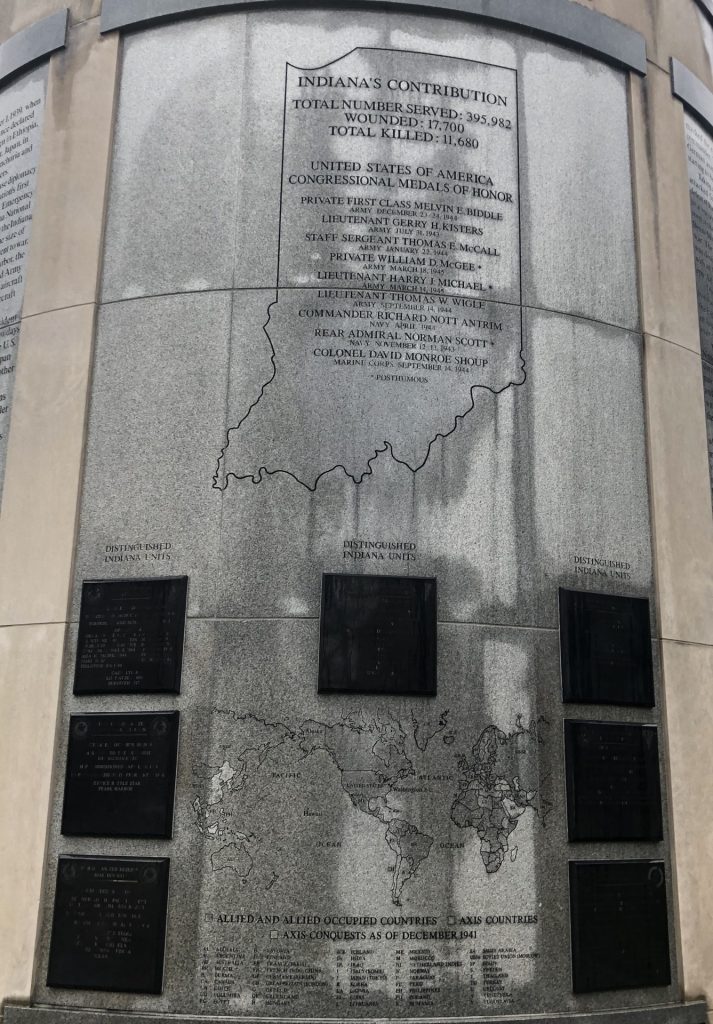 INDIANA WORLD WAR II MEMORIAL COLUMN C