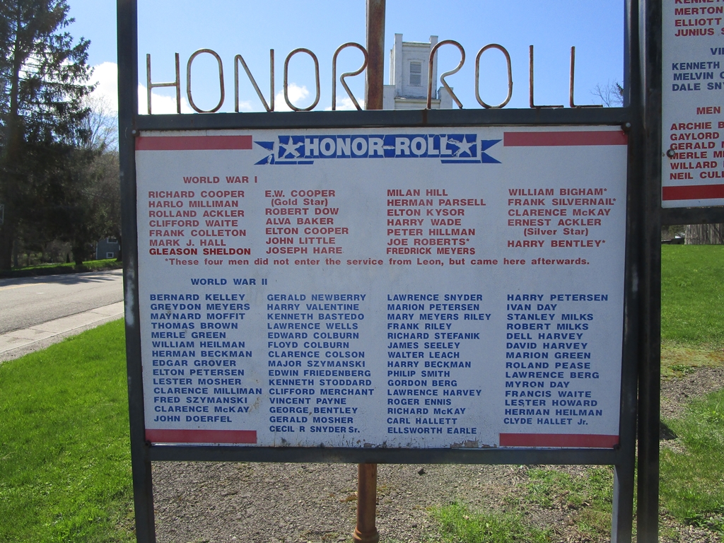 LEON HONOR ROLL MEMORIAL PLAQUE A