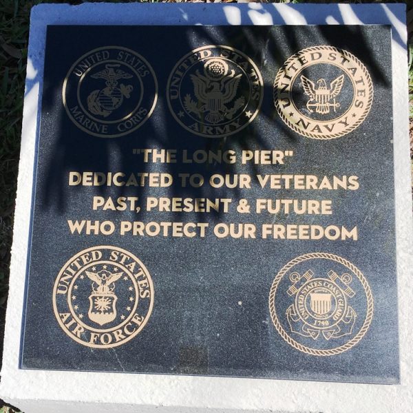 LONG PIER VETERANS MEMORIAL PLAQUE