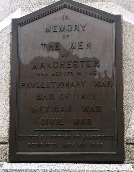 MANCHESTER WAR VETERANS MEMORIAL PLAQUE A