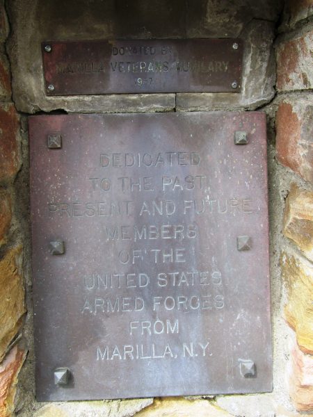 MARILLA ARMED FORCES MEMORIAL PLAQUE