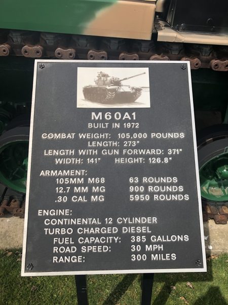 MEADVILLE M60A1 MEMORIAL TANK PLAQUE