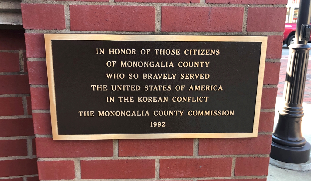 MONONGALIA COUNTY KOREAN CONFLICT MEMORIAL PLAQUE