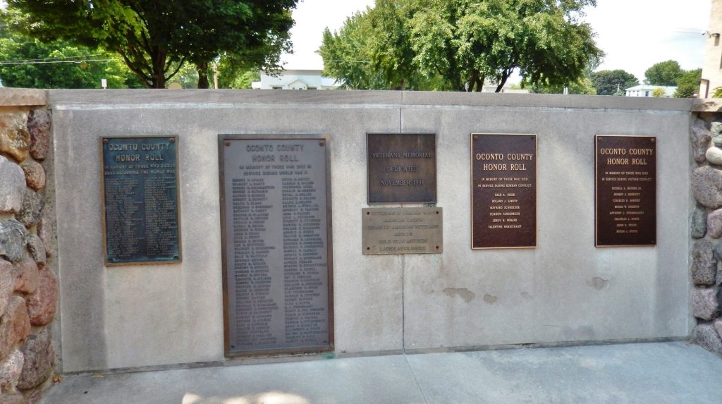 OCONTO COUNTY VETERAN’S MEMORIAL WALL